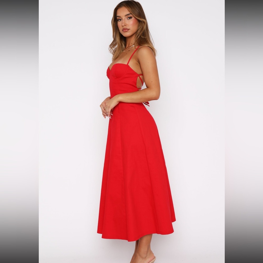 White Fox Boutique Red Asymmetrical Cocktail Sundress